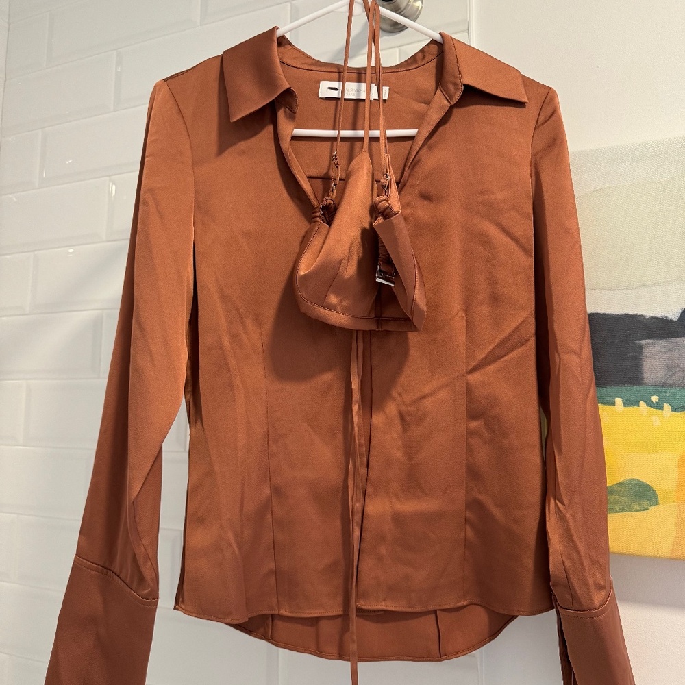 JONATHAN SIMKHAI - Santana Slim Shirt with bra